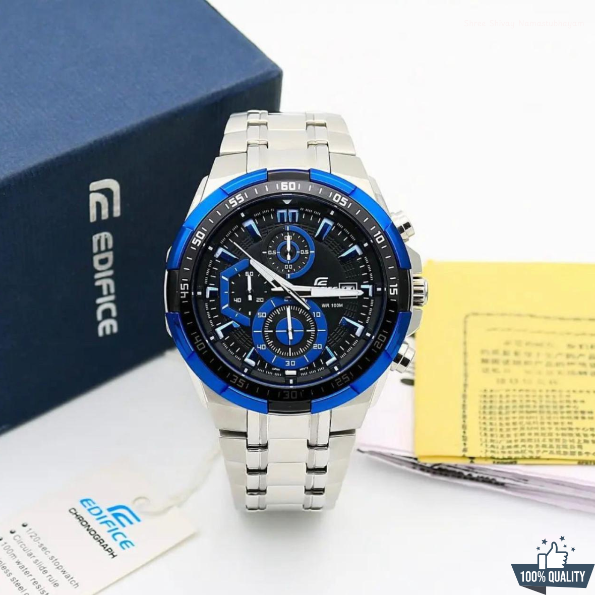 YW-2110 Silver Blue Dial Watch.