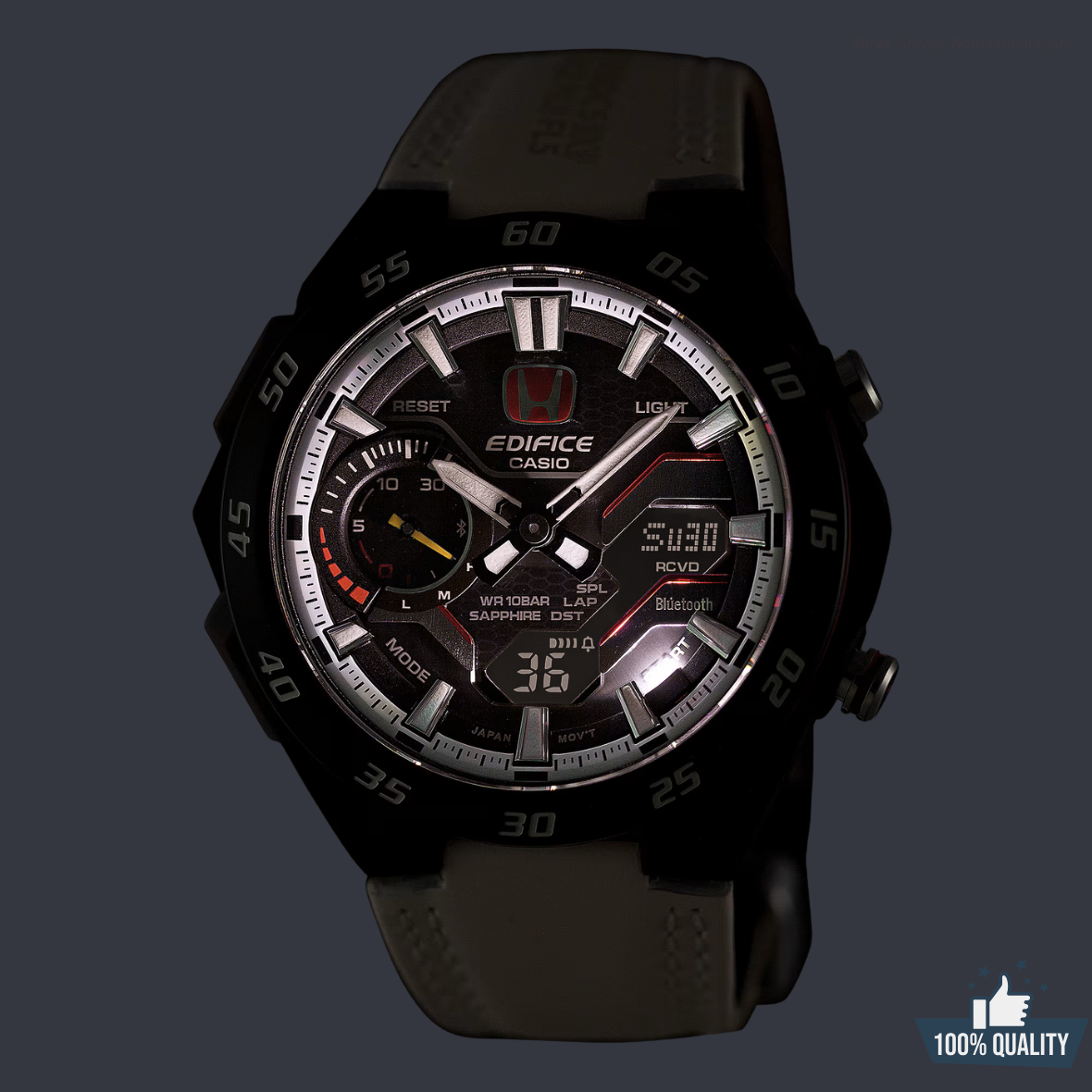 ED-2111533 White Honda Racing Watch.