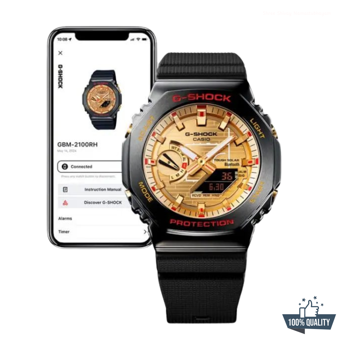 G-210012 Premium Black Golden Watch.